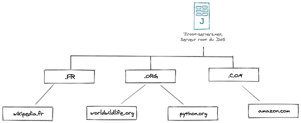 Hiérarchie des serveurs DNS et TDL